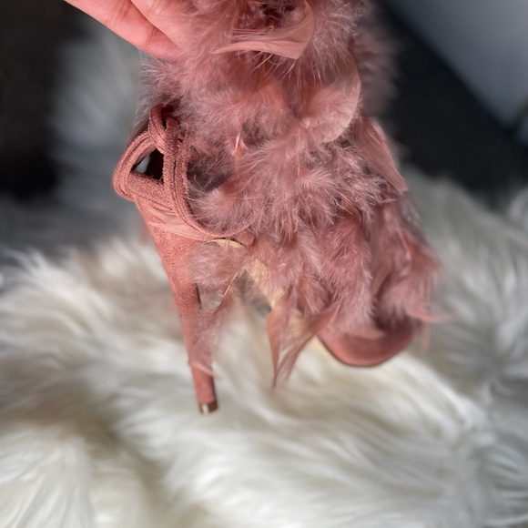 Mauve lace up feather heel - Picture 3 of 6